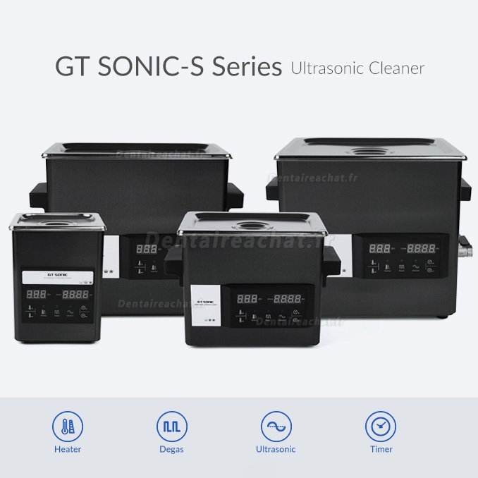 GT SONIC série S Nettoyeur à ultrasons pour écran tactile 2-9L 50-200W avec nettoyage à l'eau chaude